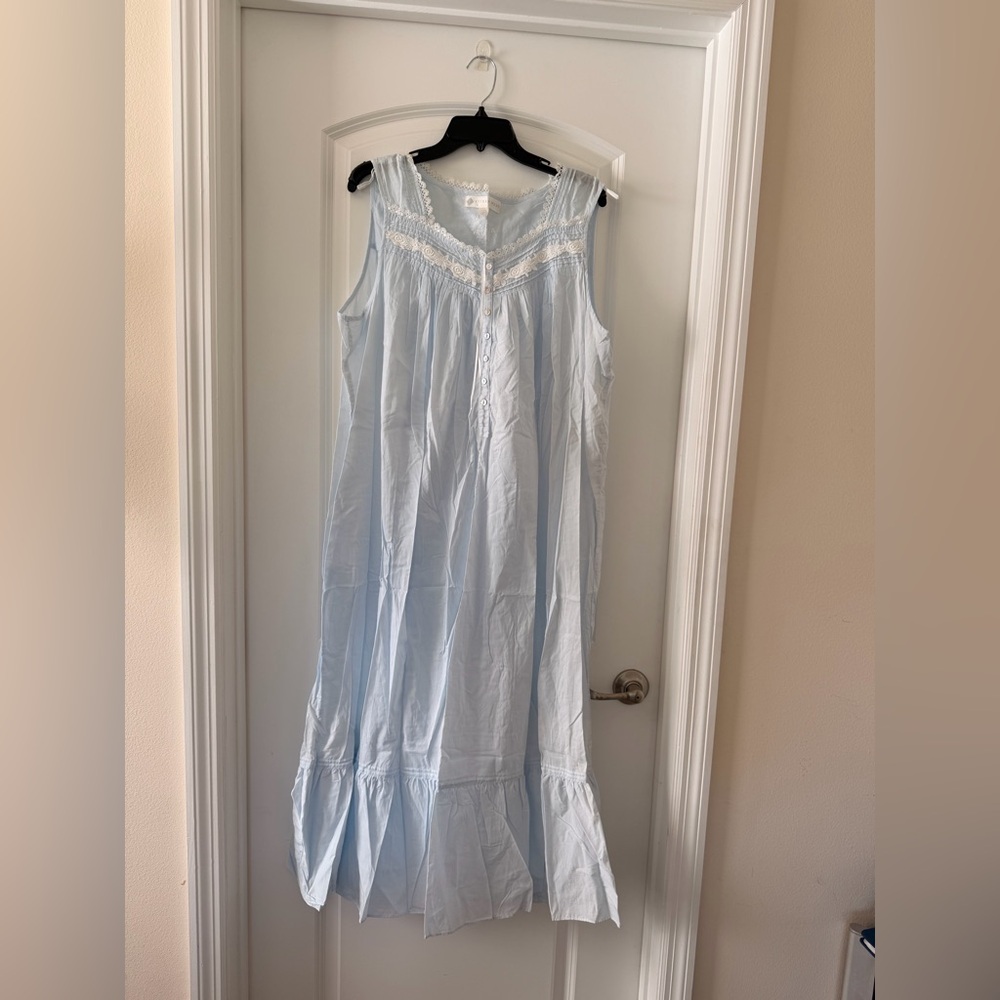 Vintage Eileen West Sleepwear Cotton Romantic Cottagecore Tradwife Nightgown XL - Picture 2 of 12